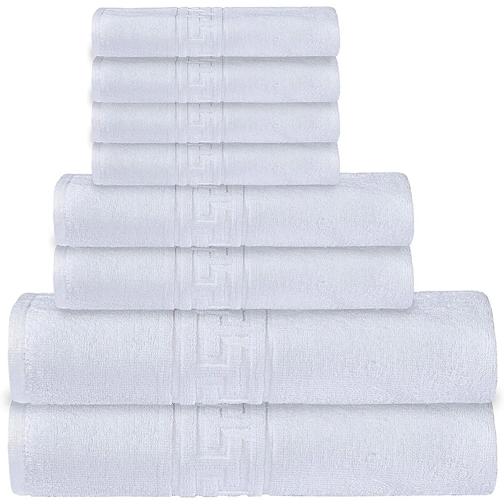 Set 8 Prosoape de lux din bumbac egiptean alb - 500 GSM