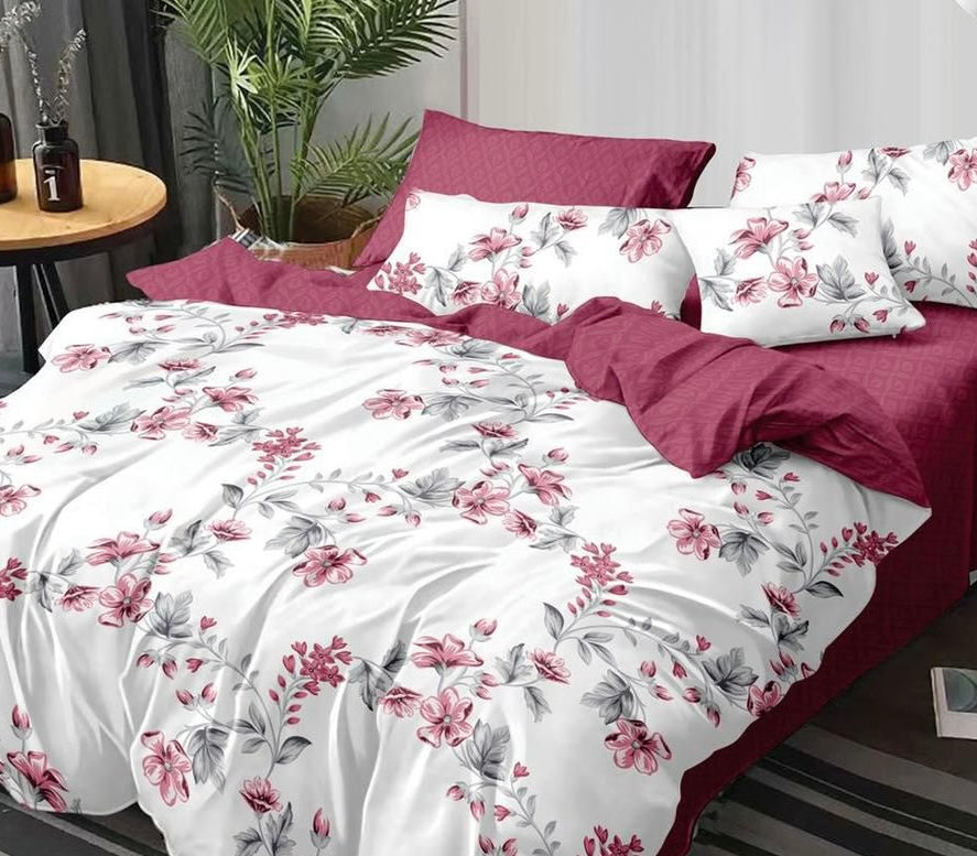 Lenjerie de pat din bumbac fin 6 piese(cearșaf de pat cu elastic) Cod: FNF211