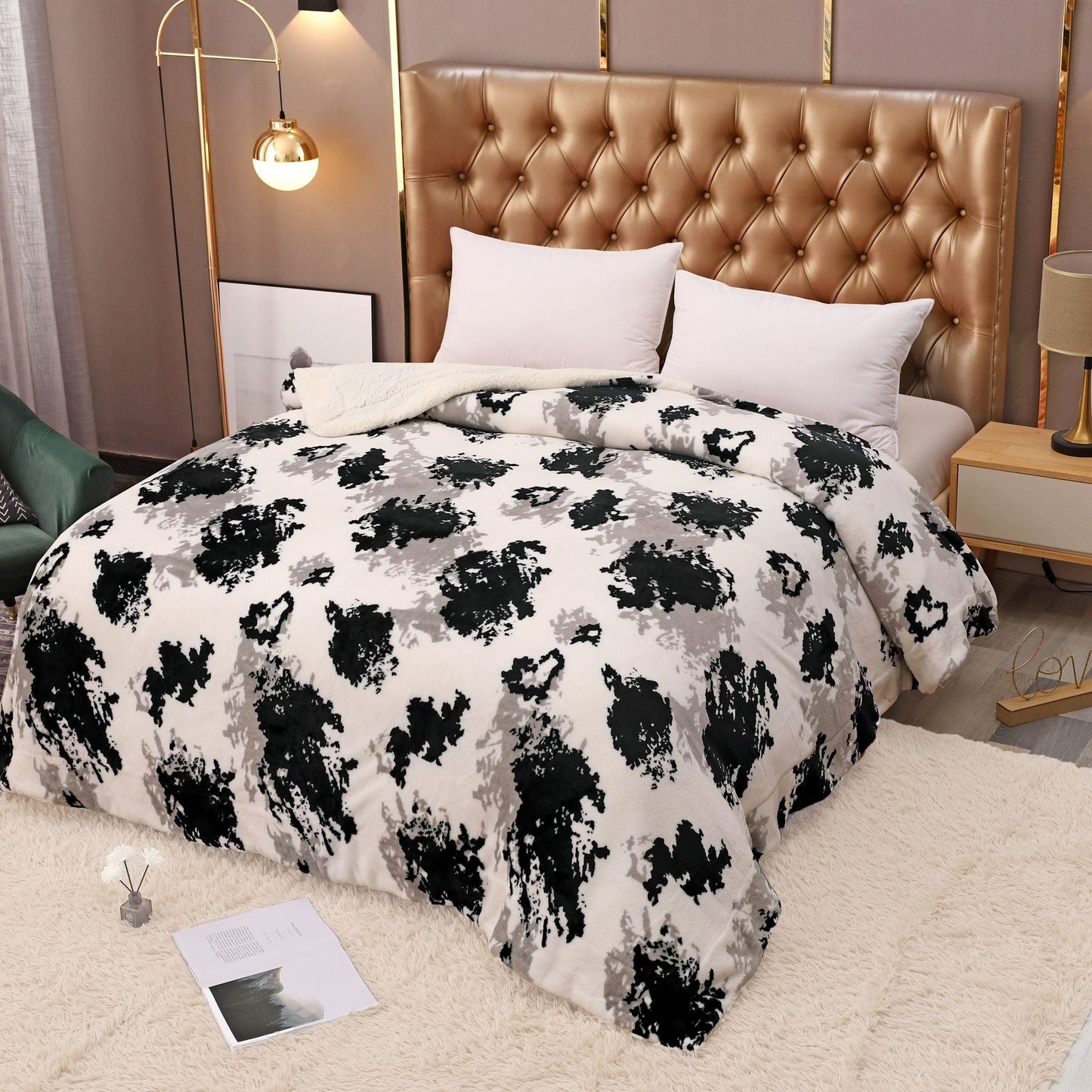 Pătură moale cocolino cu blăniță-MATERIAL GROS pentru pat dublu COD: PB60