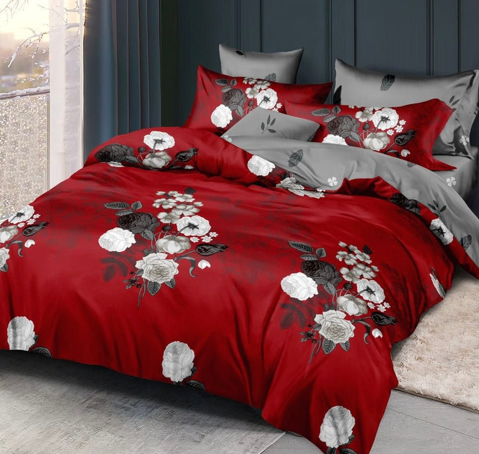 Lenjerie de pat din bumbac fin 6 piese(cearșaf de pat cu elastic) Cod: FNF227