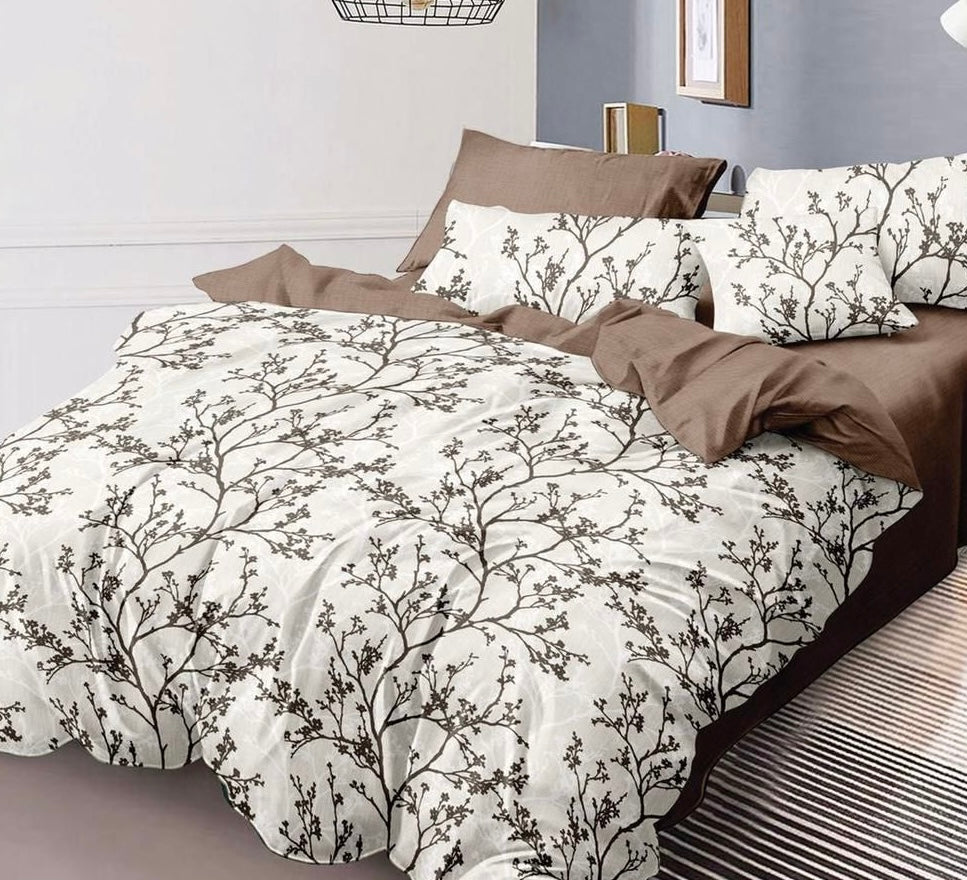 Lenjerie de pat din bumbac fin 6 piese(cearșaf de pat cu elastic) Cod: FNF203