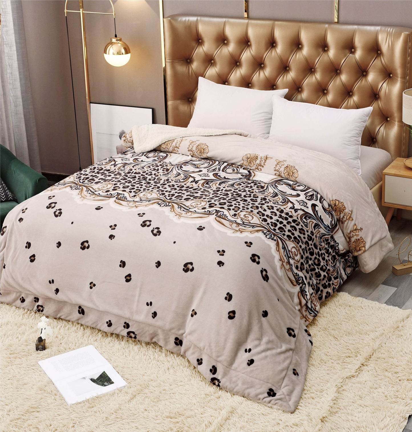 Pătură moale cocolino cu blăniță-MATERIAL GROS pentru pat dublu COD: PB65