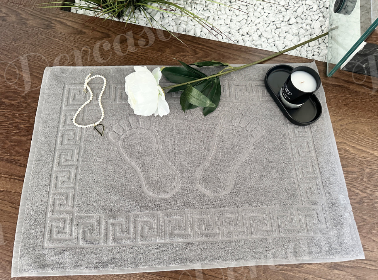 Covoraș de baie premium, 100% bumbac egiptean gri, 50 x 70 cm