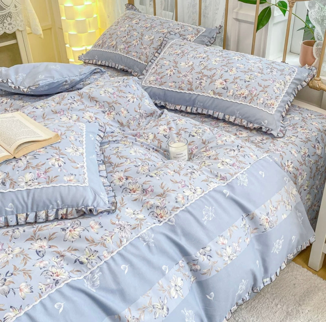 Lenjerie DELUXE din Bumbac Soft Touch cu volănașe Cod: FB37