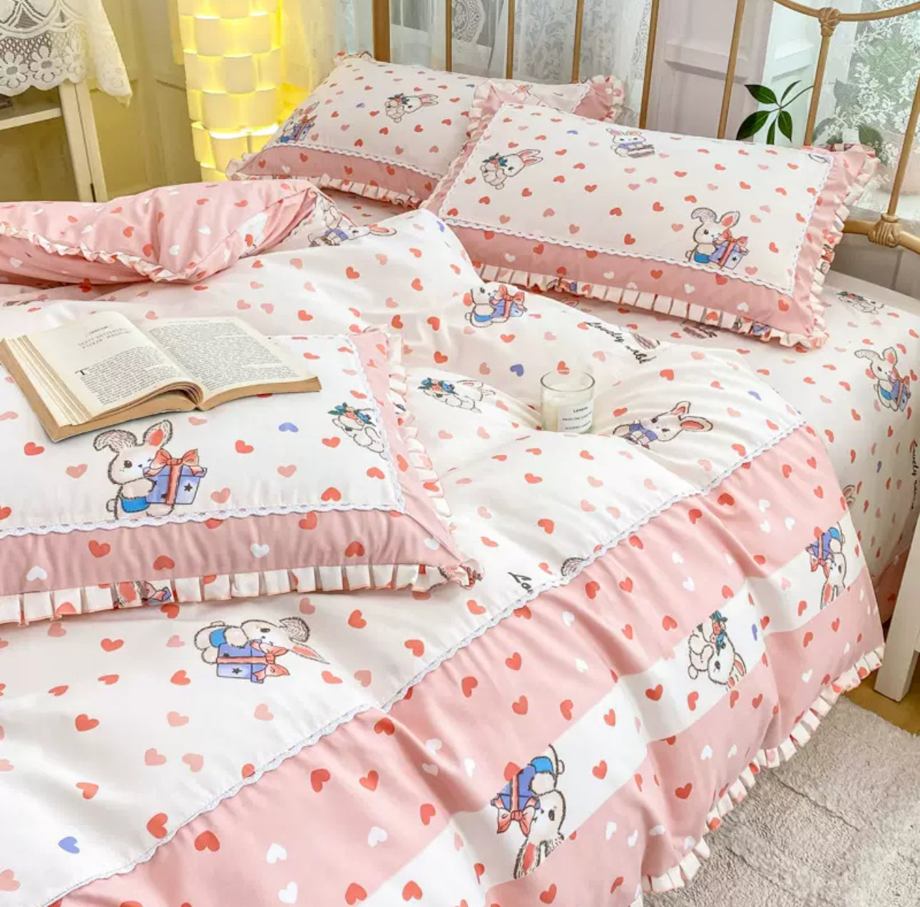 Lenjerie DELUXE din Bumbac Soft Touch cu volănașe Cod: FB34