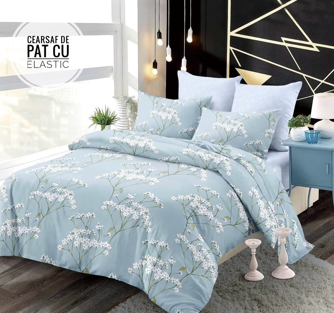Lenjerie de pat din Finet 6 piese(cearșaf de pat cu elastic) Cod: SOP54