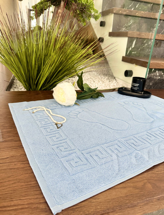 Covoraș de baie premium, 100% bumbac egiptean albastru deschis, 50 x 70 cm