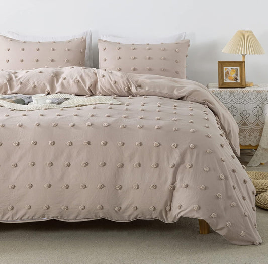 Lenjerie de pat eleganta 4 anotimpuri din broderie cu smocuri Cod: 4F10