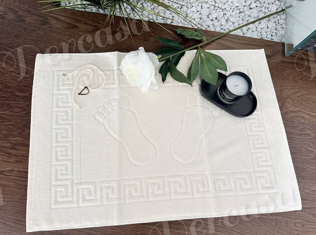 Covoraș de baie premium, 100% bumbac egiptean crem deschis, 50 x 70 cm