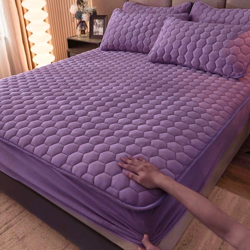 Husă / Topper saltea cu elastic, mov, 160x200 cm, Cod: TPP87