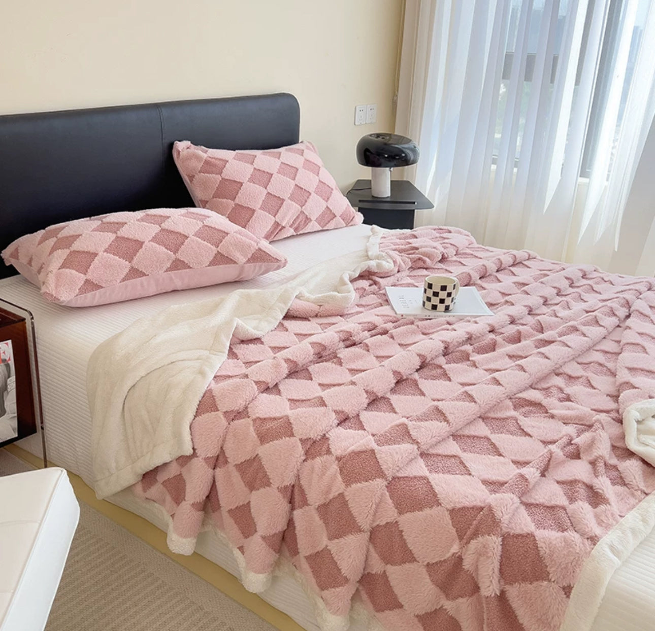 Pătura Cocolino cu Blăniță de Iepure si Catifea Teddy, 200x230cm, Cod: PYC1