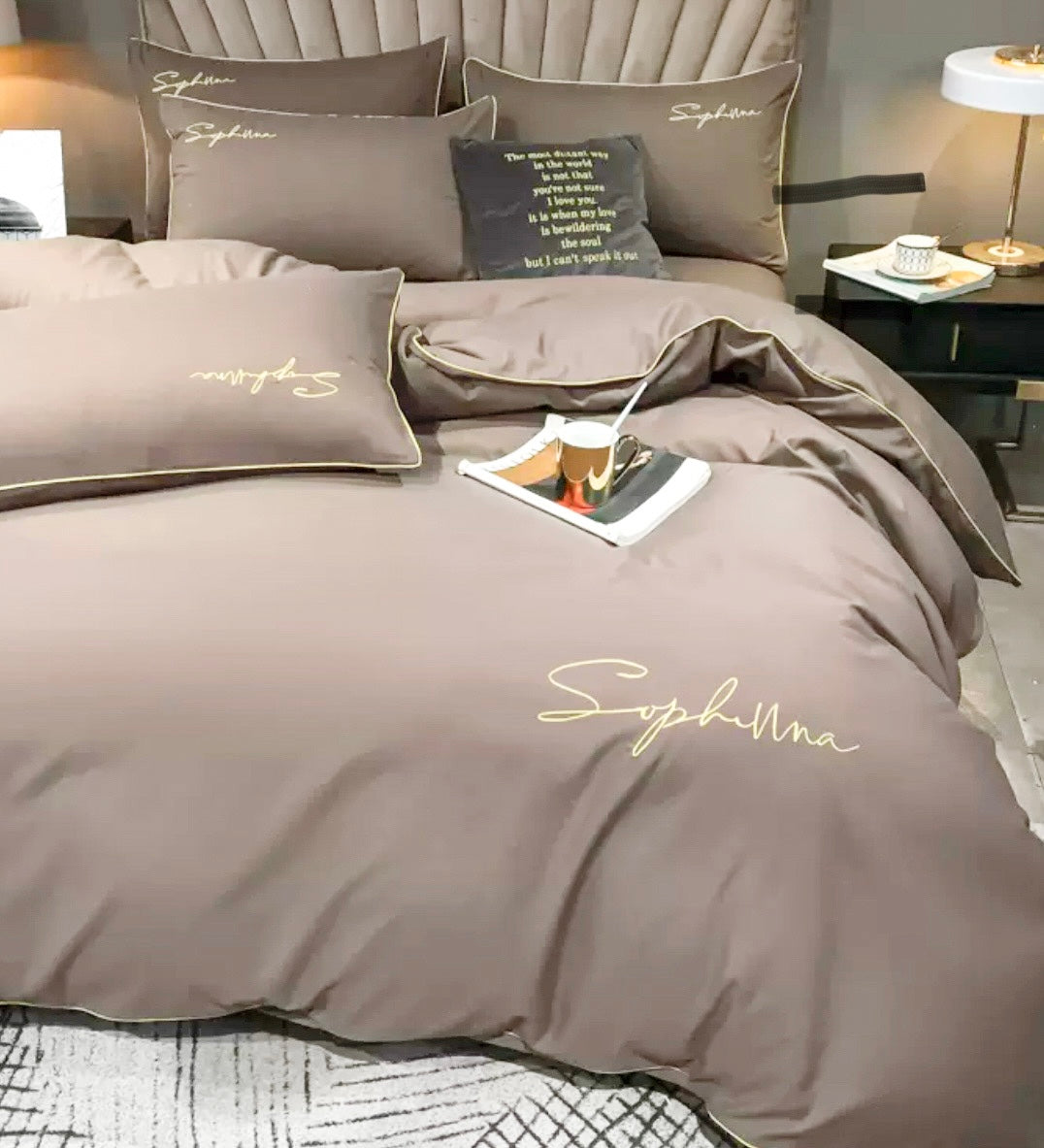 Lenjerie de Lux Bumbac fin din Bumbac fin cu broderie 6 piese Cod: JB2