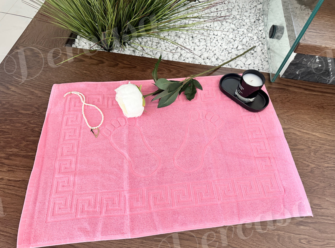 Covoraș de baie premium, 100% bumbac egiptean roz, 50 x 70 cm