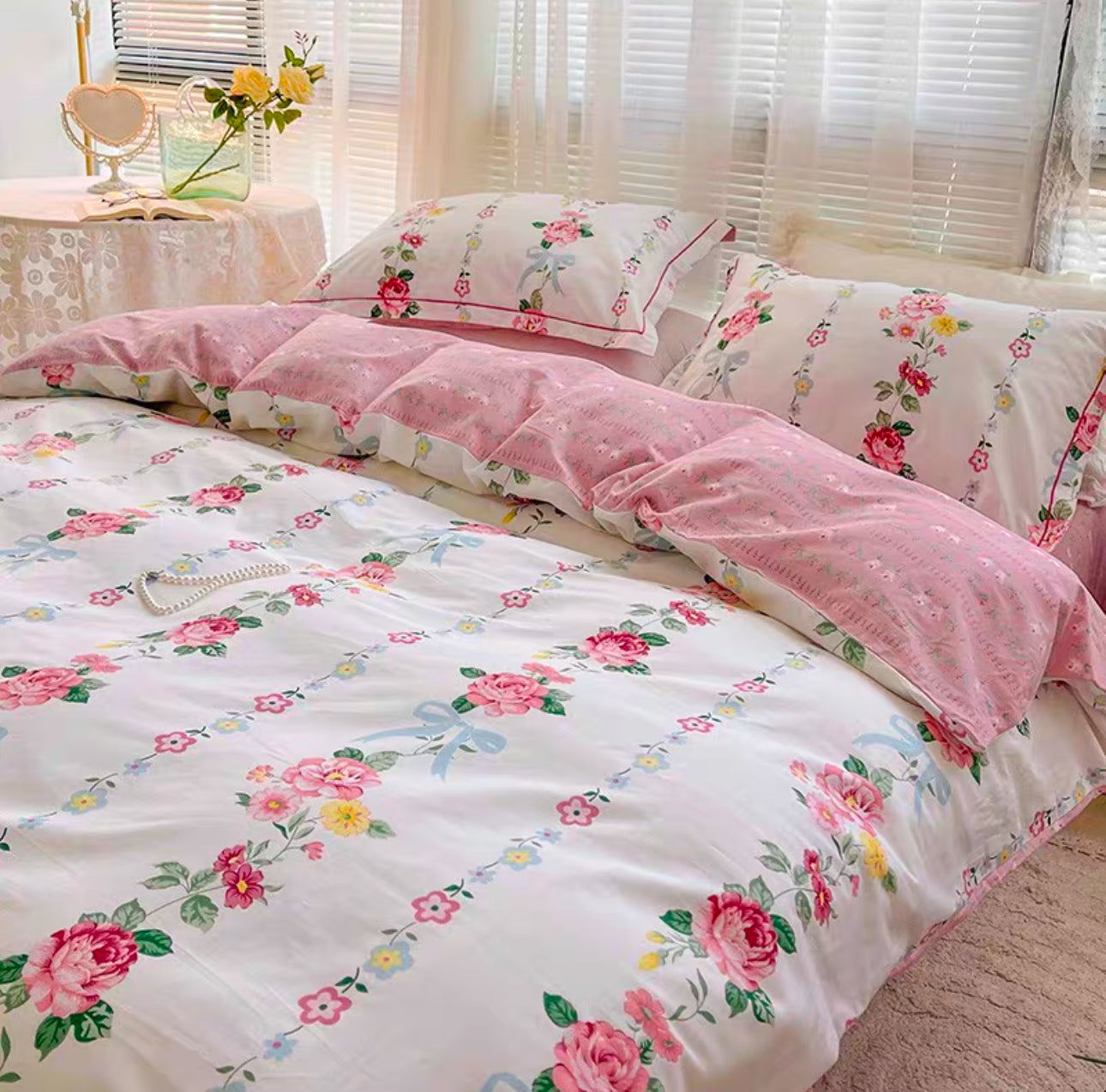 Lenjerie de pat din Finet 6 piese(cearșaf de pat cu elastic) Cod: FNY5