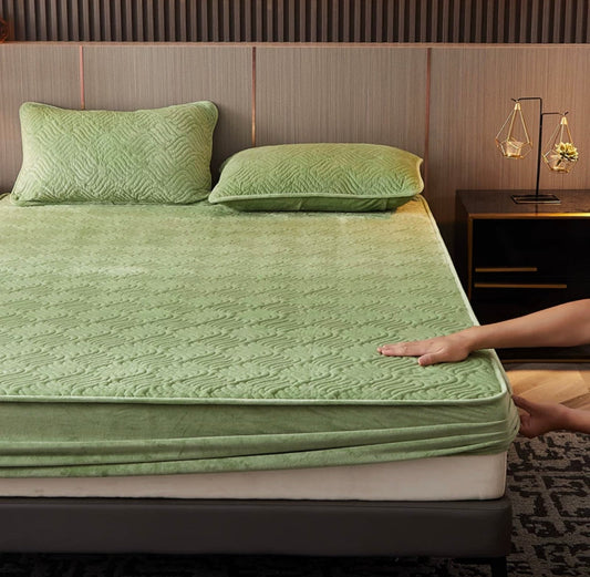 Husă / Topper saltea cu elastic, verde măslină, 160x200 cm ,Cod: TPY2