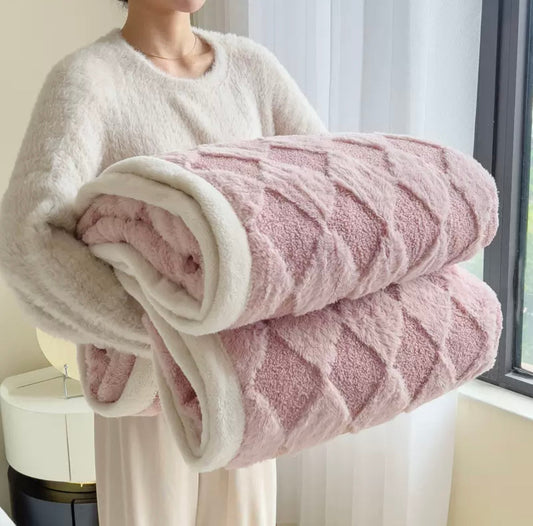 Pătura Cocolino cu Blăniță de Iepure si Catifea Teddy, 200x230cm, Cod: PYC1