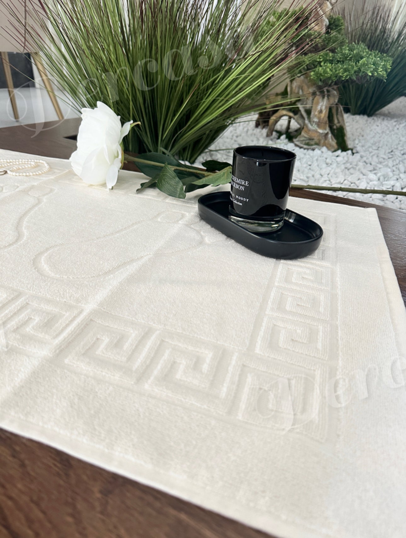 Covoraș de baie premium, 100% bumbac egiptean crem deschis, 50 x 70 cm