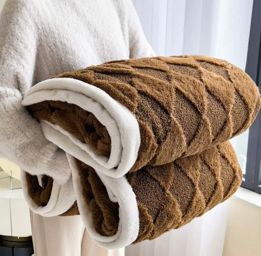 Pătura Cocolino cu Blăniță de Iepure si Catifea Teddy, 200x230cm, Cod: PYC5