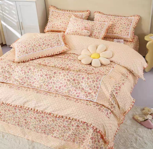 Lenjerie DELUXE din Bumbac Soft Touch cu volănașe Cod: FB10