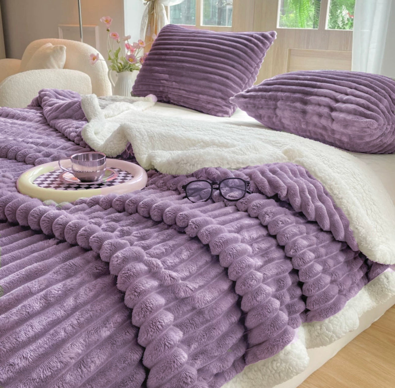 Pătură Cocolino cu Blăniță, Model Pat 2 Persoane, 200x230 cm cod: EY18