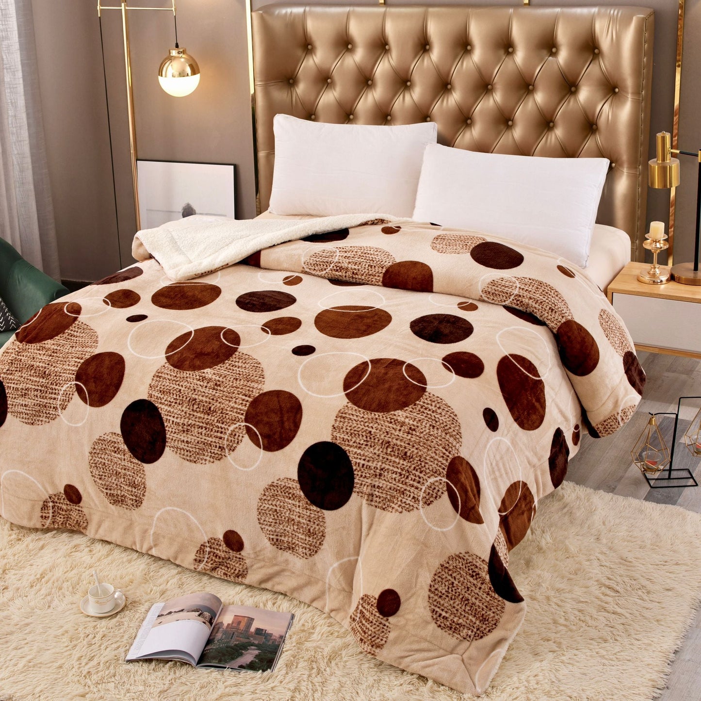 Pătură moale cocolino cu blăniță-MATERIAL GROS pentru pat dublu COD: PB52