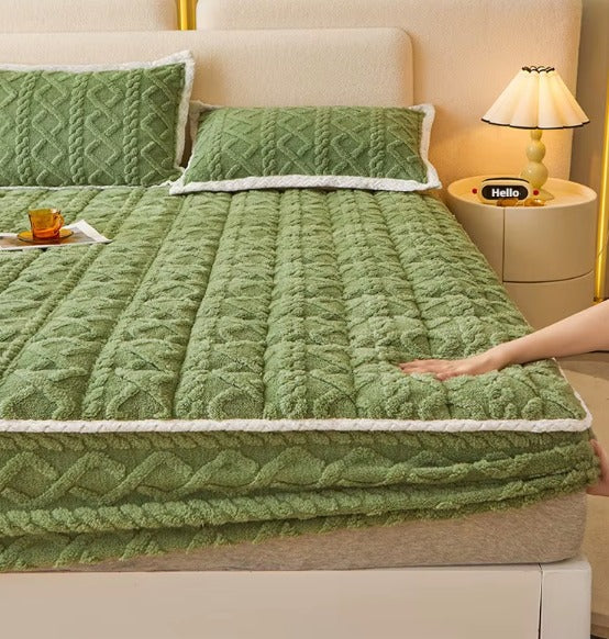 Husă / Topper saltea cu elastic, verde, 160x200 cm, Cod: CTPP403
