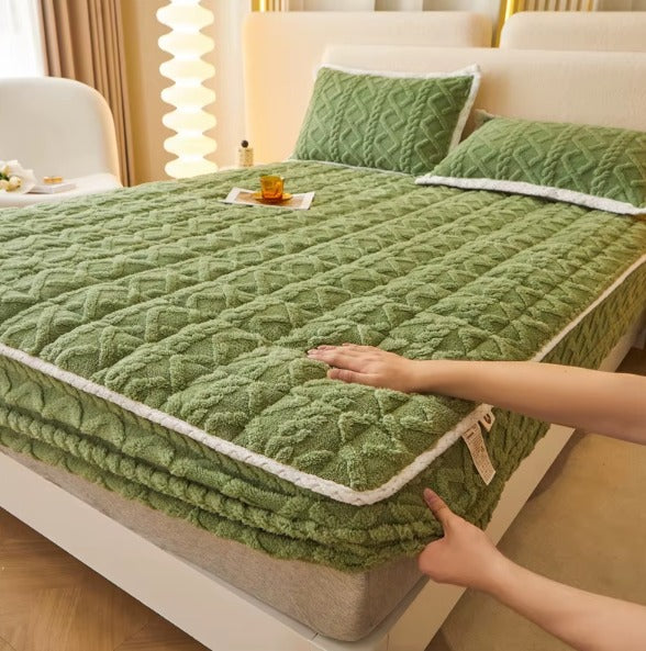 Husă / Topper saltea cu elastic, verde, 160x200 cm, Cod: CTPP403