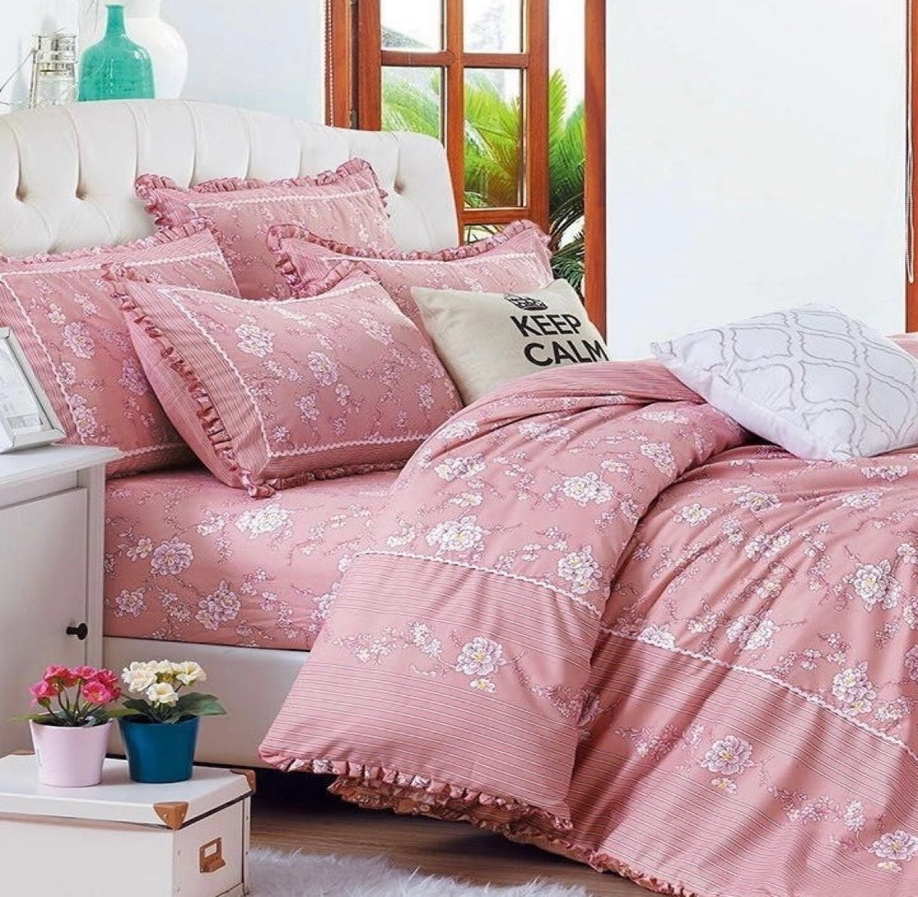 Lenjerie DELUXE din Bumbac Soft Touch cu volănașe Cod: FB22