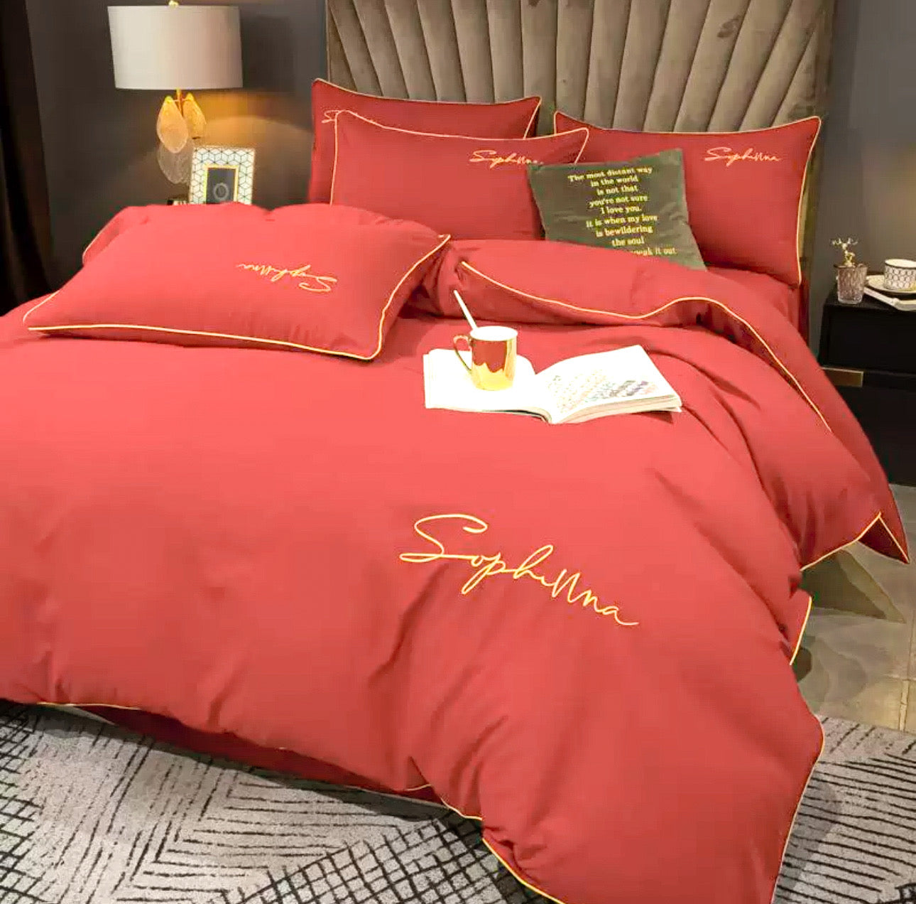 Lenjerie de Lux Bumbac Fin cu broderie 6 piese Cod: JB15