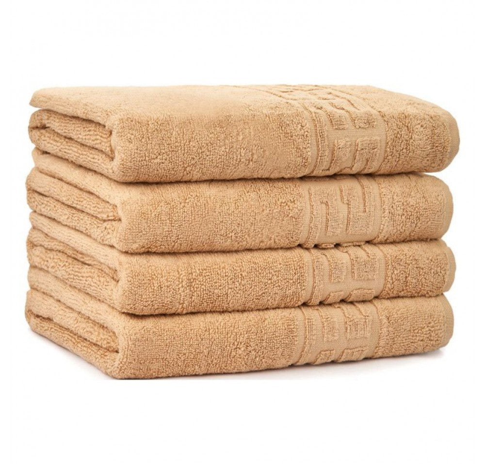 Set de 4 prosoape din bumbac 100% cu putere mare de absortie Crem închis– 50 x 90 cm Elegance