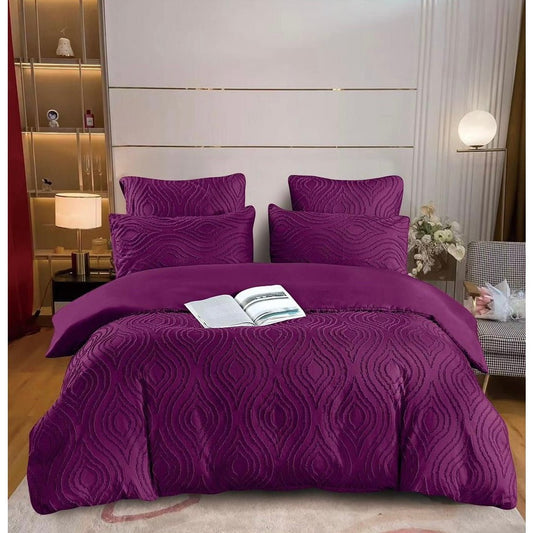 Lenjerie de pat eleganta 4 anotimpuri din broderie cu smocuri Cod: 4F6