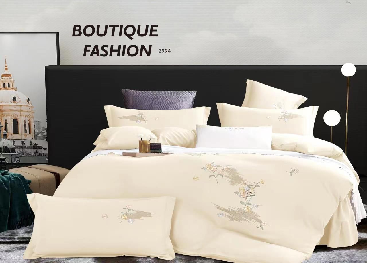 Lenjerie de Lux din Bumbac catifelat cu broderie 4 piese Cod: KH8