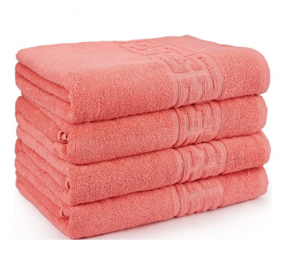 Set de 4 prosoape din bumbac 100% cu putere mare de absortie Somon– 50 x 90 cm Elegance