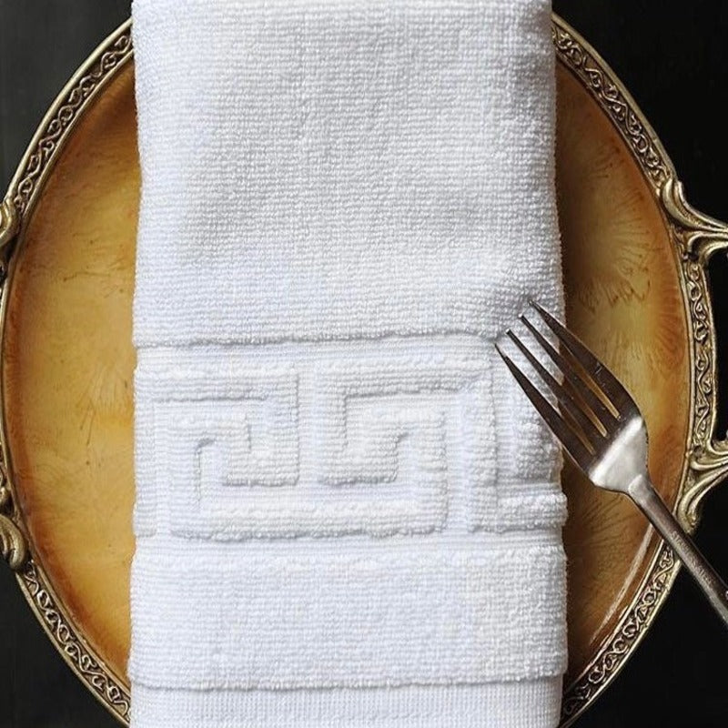 Set de 10 prosoape mici din bumbac 100% cu putere mare de absortie albe – 30x50 cm