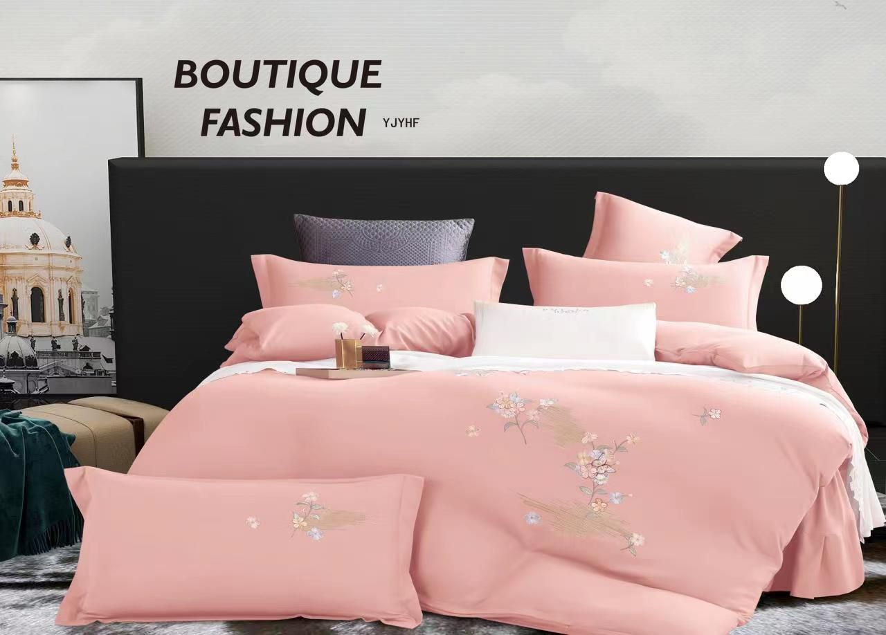 Lenjerie de Lux din Bumbac catifelat cu broderie 4 piese Cod: KH2