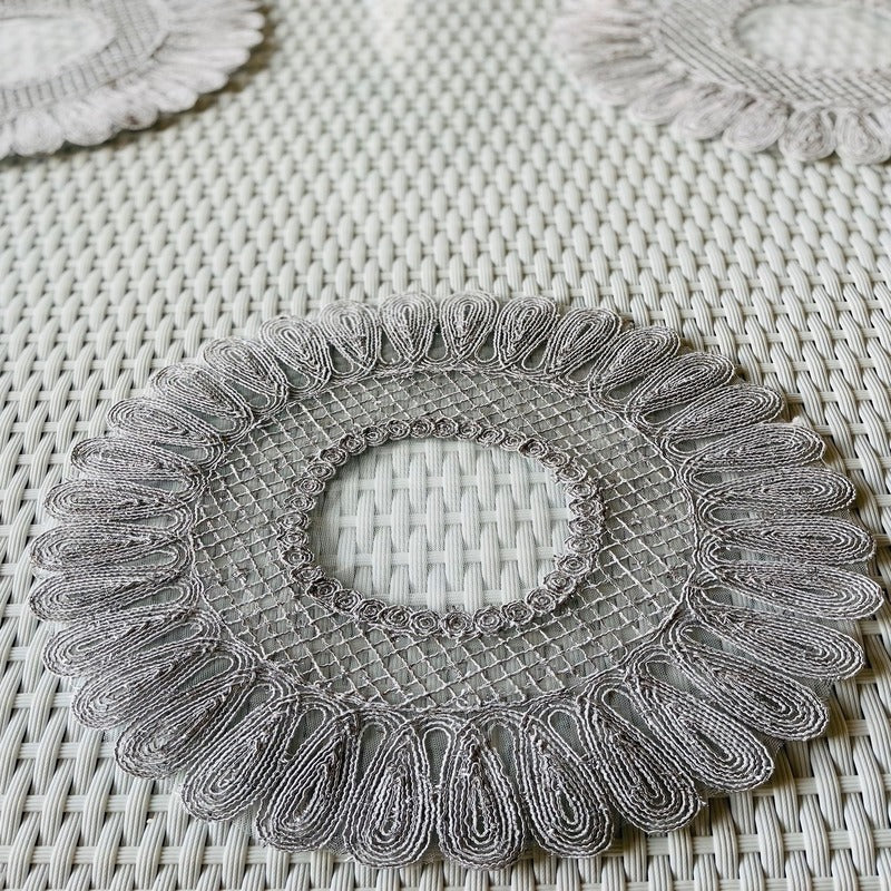 Set 6 x suport de farfurie rotund elegant cu broderie Cod: SFB2