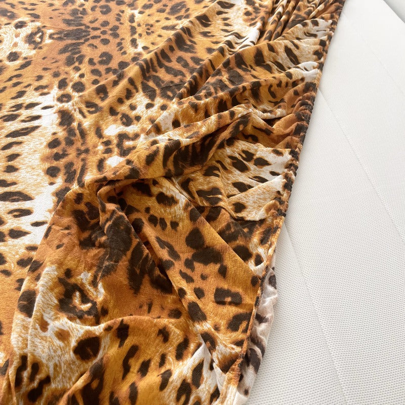 Cearșaf de pat cu elastic, frotir, 160 x 200 cm Animal Print
