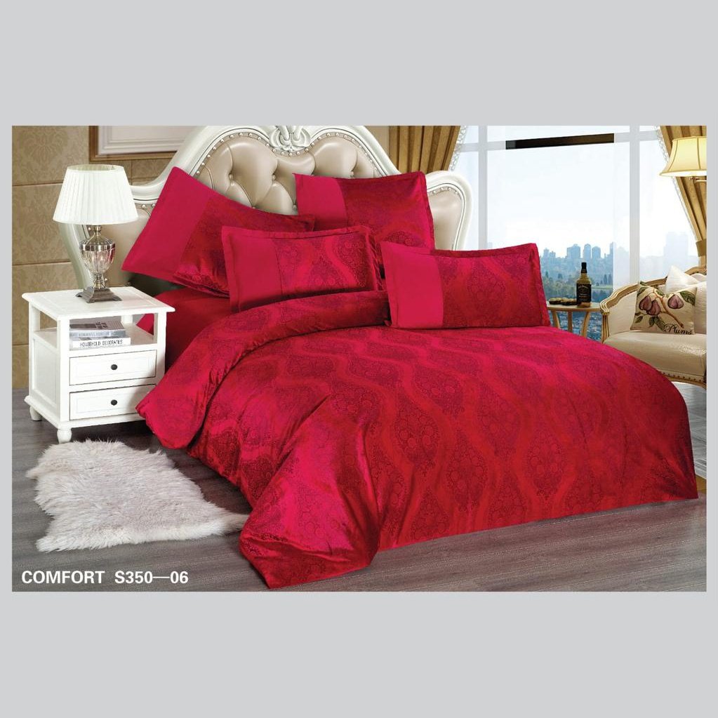 Lenjerie de pat din CATIFEA cu 6 piese și imprimeu în relief Cod: LC4
