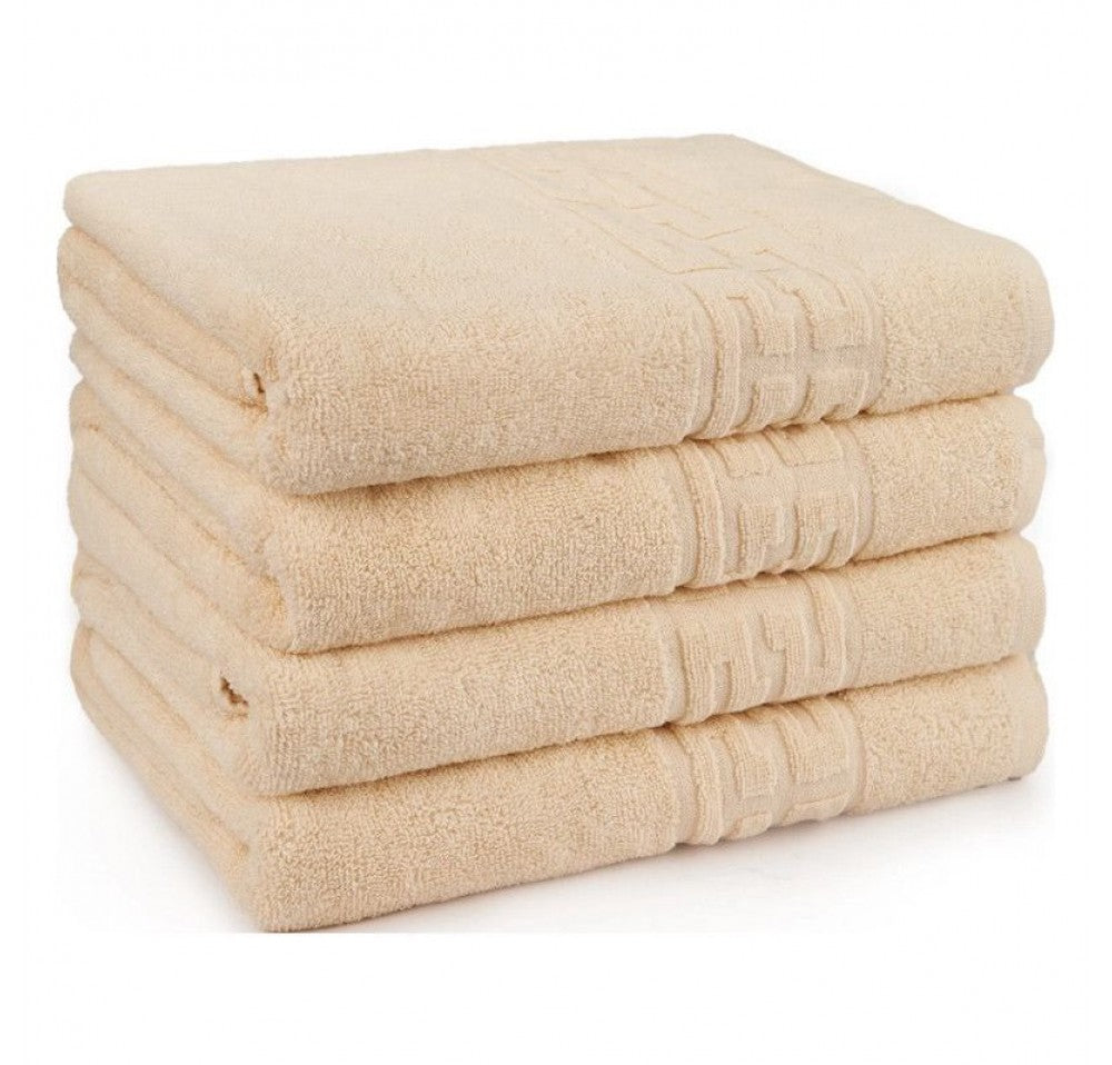 Set de 4 prosoape din bumbac 100% cu putere mare de absortie Crem deschis– 50 x 90 cm Elegance
