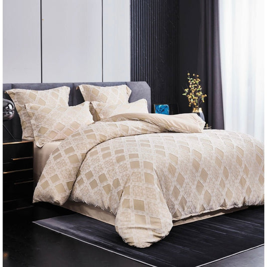 Set de pat cu flori tip jacquard și smocuri brodate Cod: 4F36