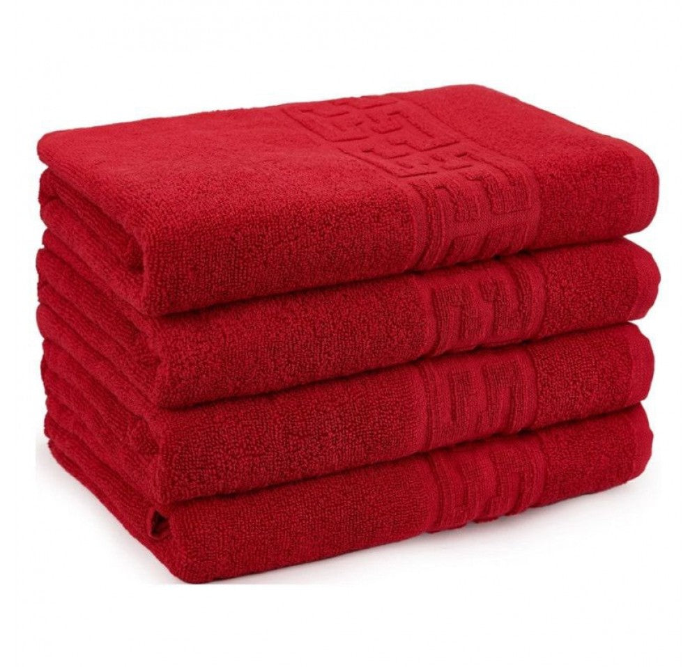 Set de 4 prosoape din bumbac 100% cu putere mare de absortie Rosii– 50 x 90 cm Elegance