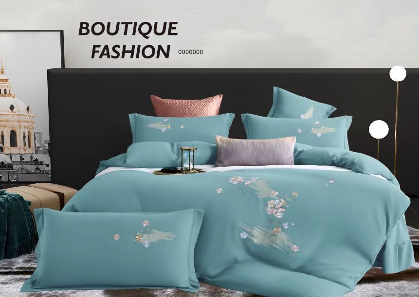 Lenjerie de Lux din Bumbac catifelat cu broderie 4 piese Cod: KH1