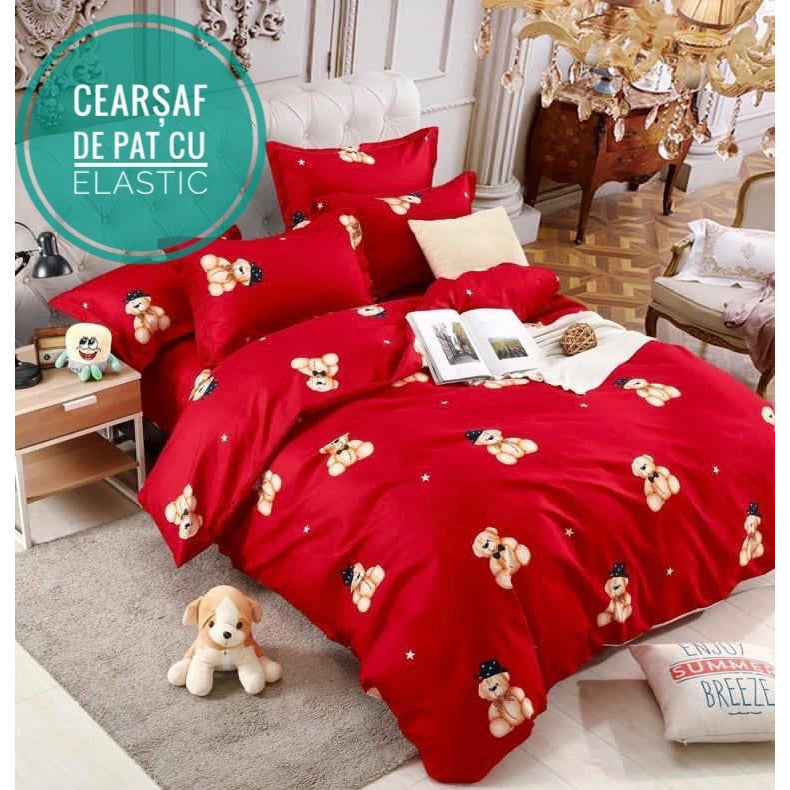 Lenjerie de pat din Finet 6 piese(cearșaf de pat cu elastic) Cod: FNE16 - Emedo