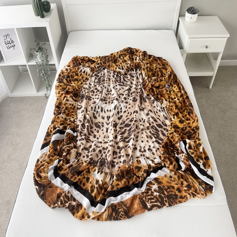Cearșaf de pat cu elastic, frotir, 160 x 200 cm Animal Print