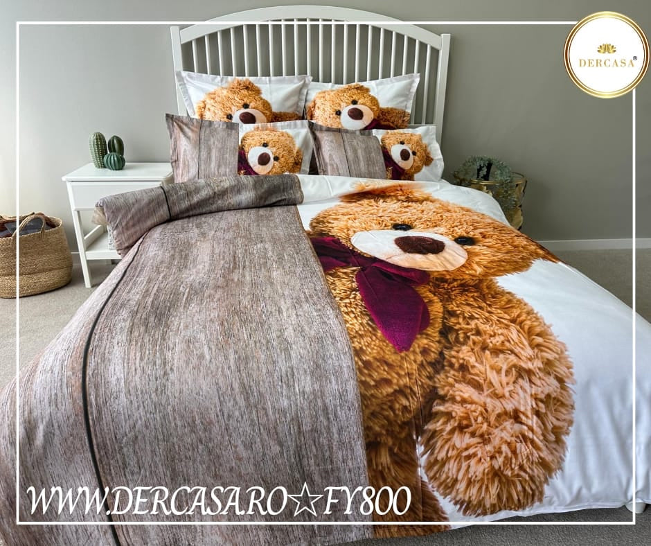 Lenjerie de pat din Bumbac finet 6 PIESE(IMPRIMEU EXACT CA ÎN POZĂ) COD: FY800