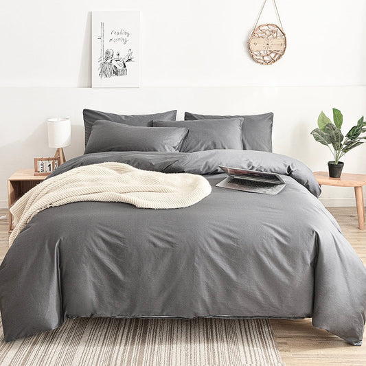 Lenjerie de pat percale Bumbac 100% Gri rece Cod: BBP17