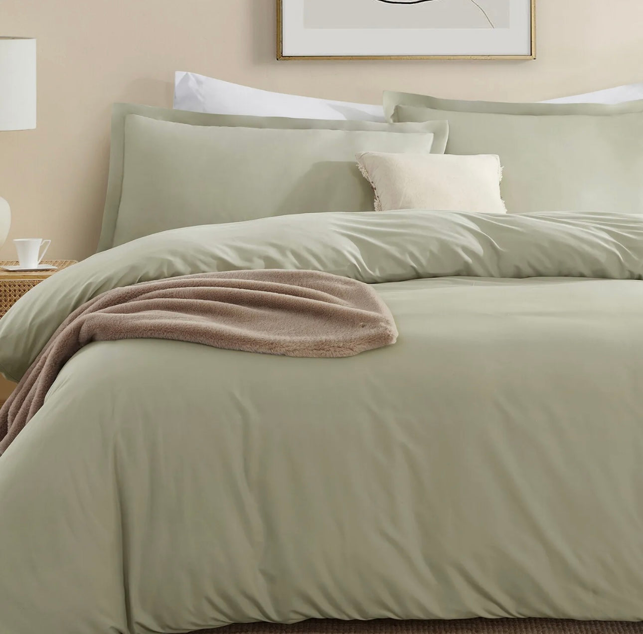 Lenjerie de pat percale Bumbac 100% Verde salvie Cod: BBP6