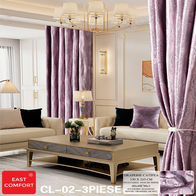 Draperie catifea 150 x 245 cm + CADOU față de pernă și accesoriu magnetic Cod: CL02