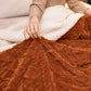 Patura Cocolino cu Blanita, Model Tricotat, Pat 2 Persoane, 200x230 cm, cărămiziu cod: EXP25